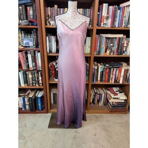 Vintage 90s A.B.S. Studio Women's Size 4 100% Silk Purple Slip Maxi Dress Gown